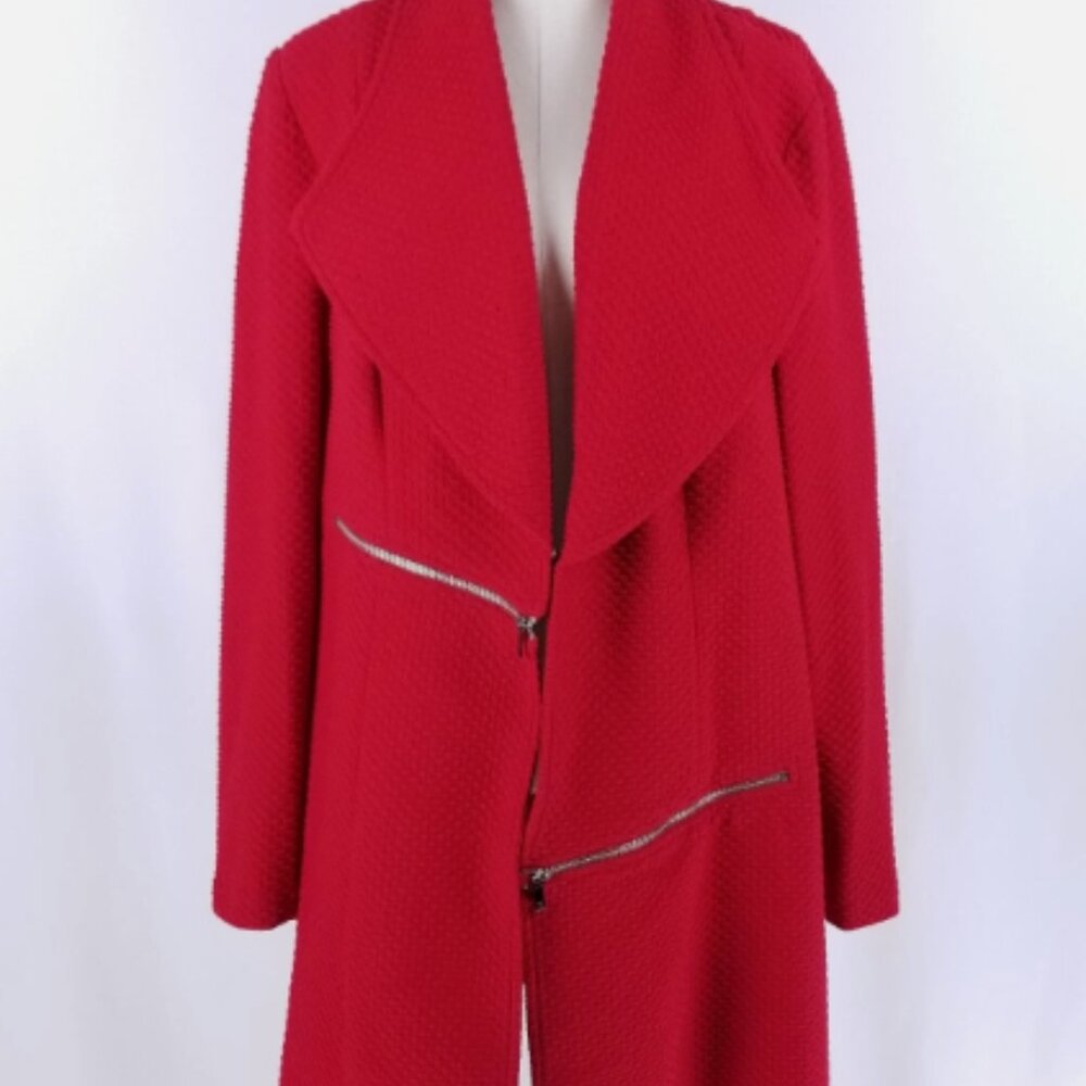 Dillards Peter Nygard Plus Sz 3X Stunning Red Jacket Classy Edgy Statement